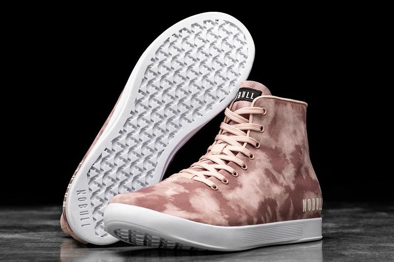 Rose Nobull High-Top Dusty Rose Tie-Dye Canvas Men's Trainers | CA P1444J